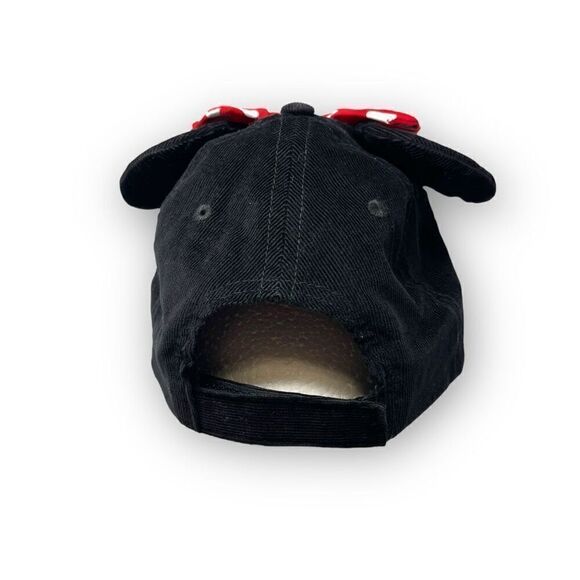 Disney Minnie Mouse Youth Baseball Black Hat Cap Ears Polka Dot Red Bow OSFM - Picture 5 of 7